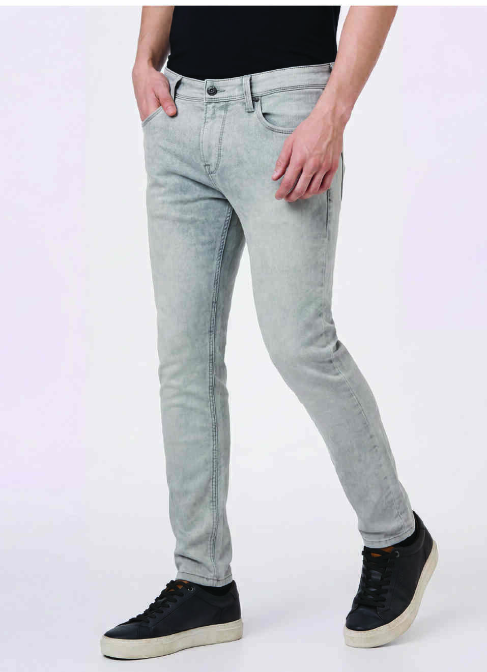 Men Grey Skinny Fit Ankle-length Gymindigo Jeans, , large image number 0