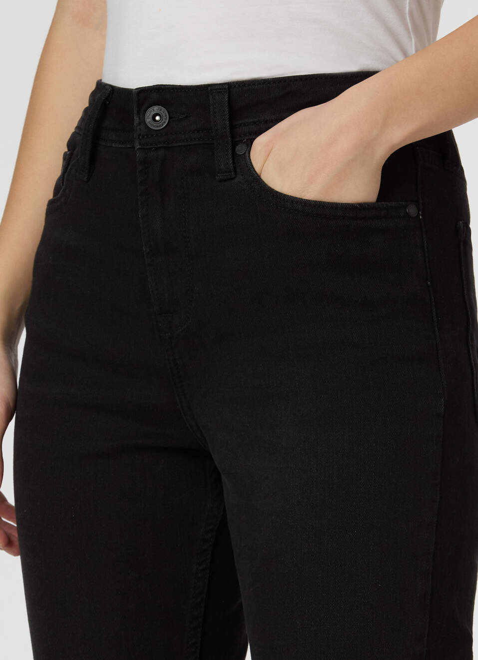Women Black High Rise Straight Fit Stretchable Jeans, , large image number 4