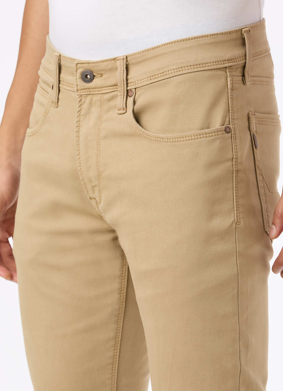 Men Khaki Mid Rise Slim Fit Gymindigo Jeans, , large image number 4