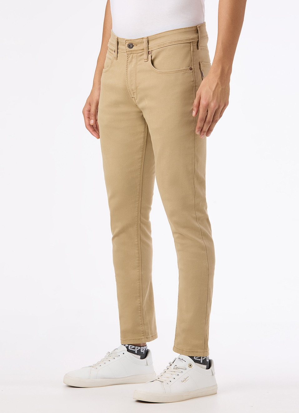 Men Khaki Mid Rise Slim Fit Gymindigo Jeans, , large image number 6