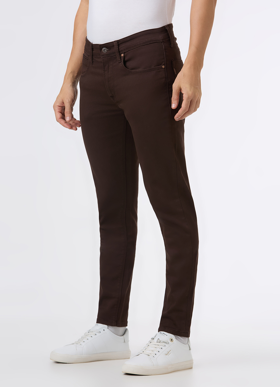 Men Brown Mid Rise Slim Fit Gymindigo Jeans, , large image number 1