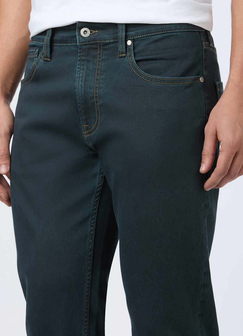 Men Blue Mid Rise Straight Fit Jeans, , large image number 4