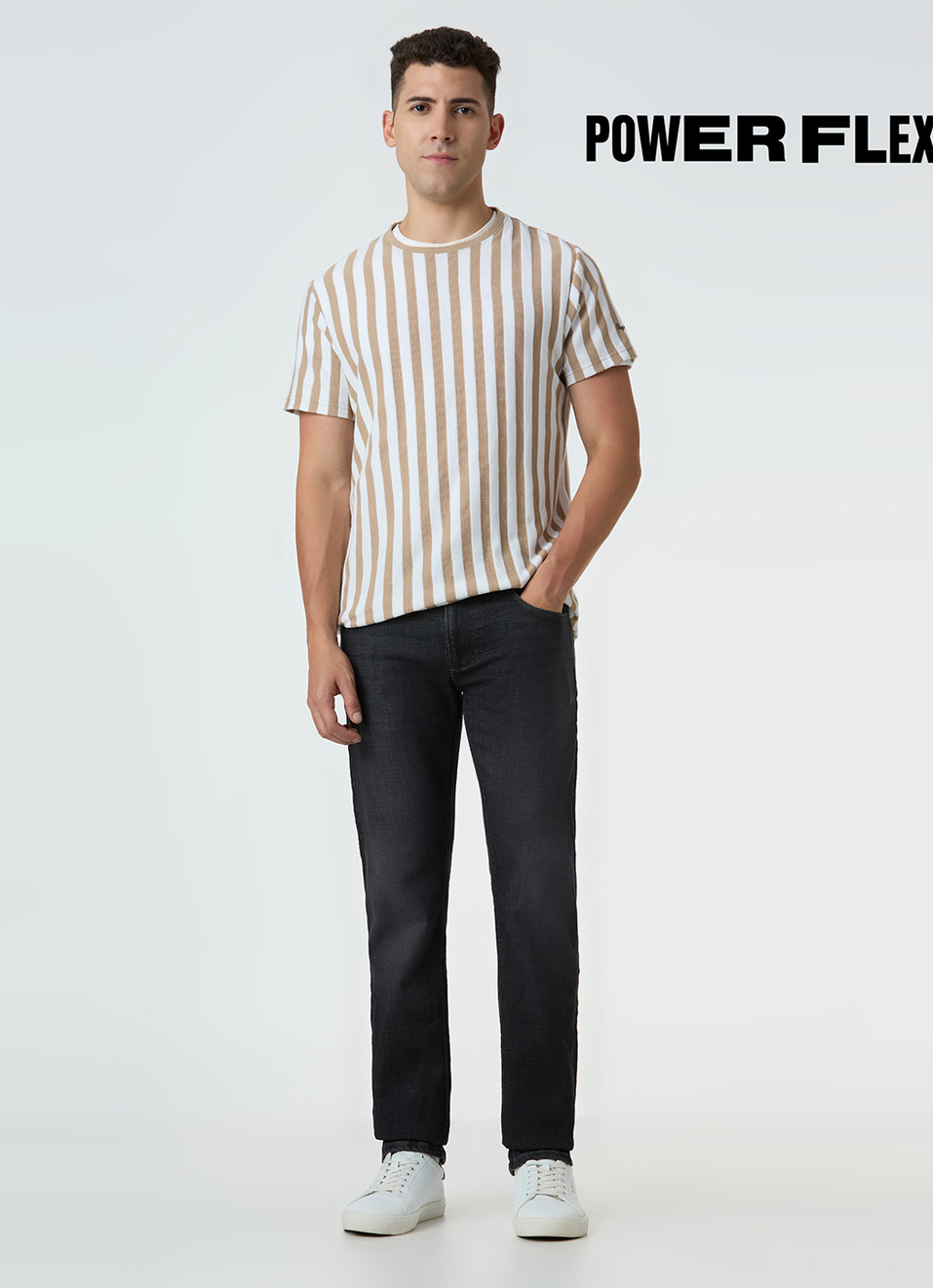 Men Black Mid Rise Slim Fit Stretchable Jeans, , large image number 1