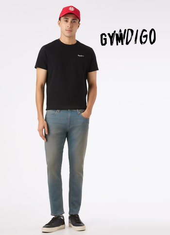 Men Blue Mid Rise Skinny Fit Gymindigo Jeans