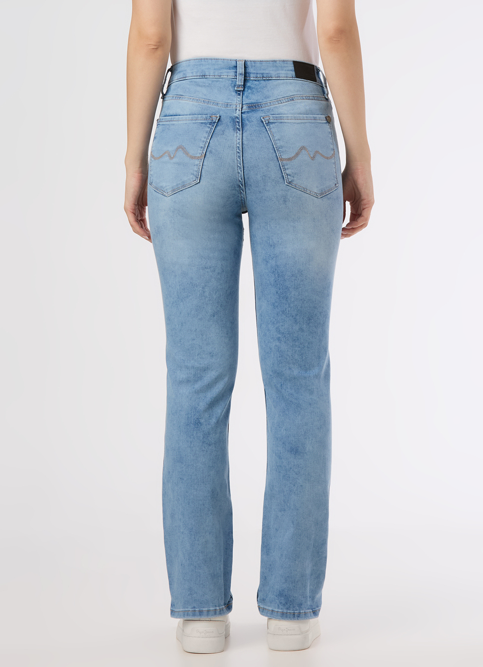 Women Light Blue High Rise Straight Fit Powerflex Jeans, , large image number 2