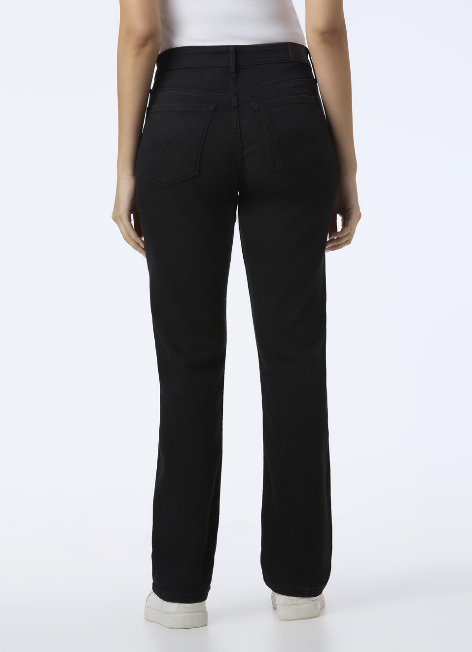 Women Black High Rise Straight Fit Powerflex Jeans, , large image number 2
