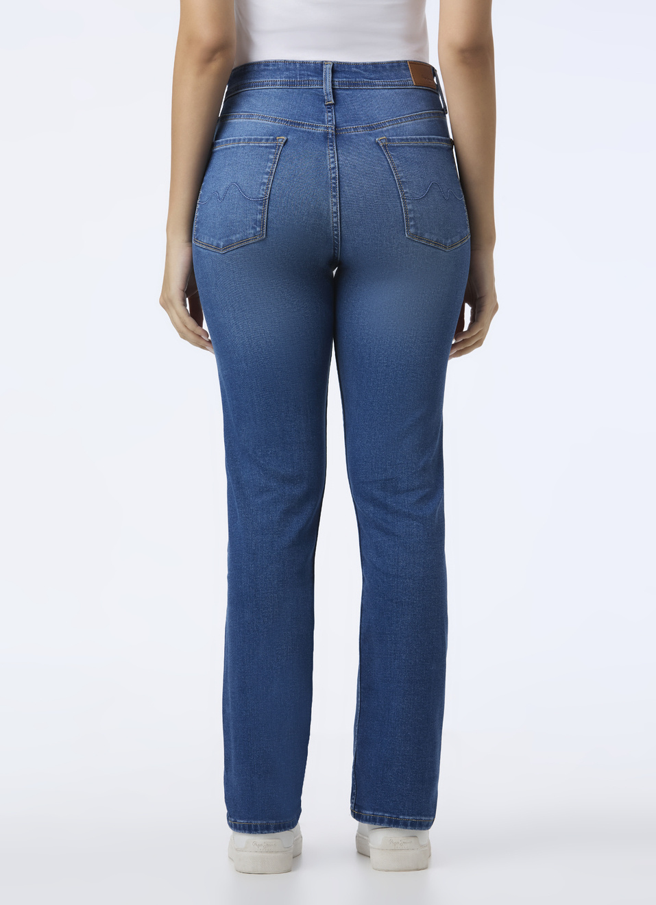 Women Blue High Rise Straight Fit Powerflex Jeans, , large image number 2