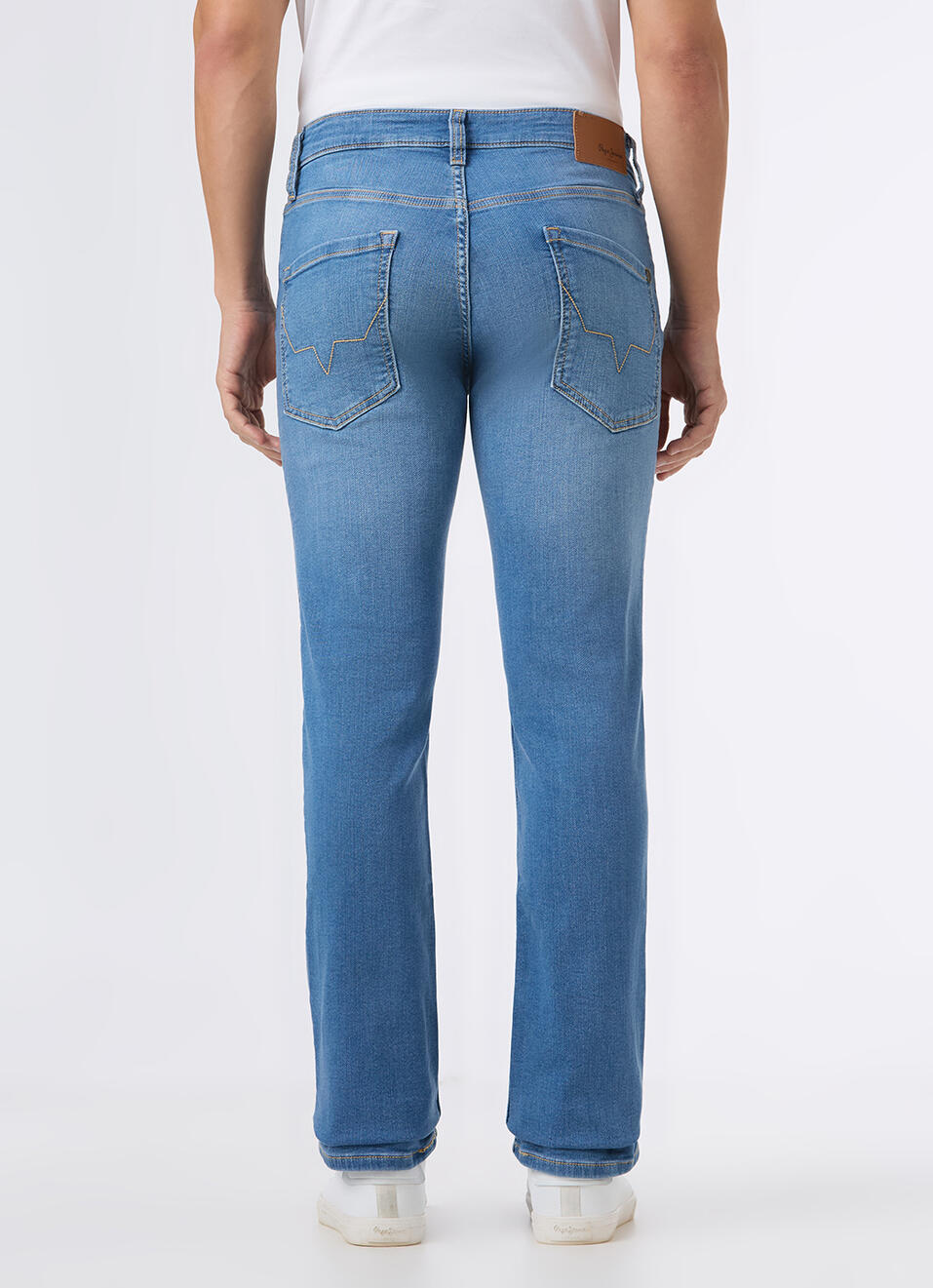 Men Blue Mid Rise Straight Fit Powerflex Jeans, , large image number 3