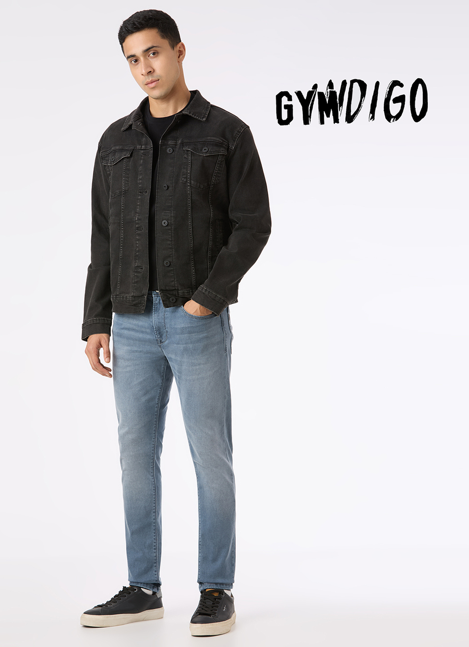 Men Blue Mid Rise Slim Fit Gymindigo Jeans, , large image number 3