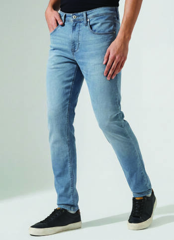 Men Blue Mid Rise Slim Fit Gymindigo Jeans
