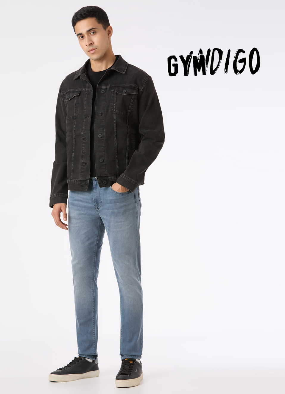 Men Blue Mid Rise Slim Fit Gymindigo Jeans, , large image number 0