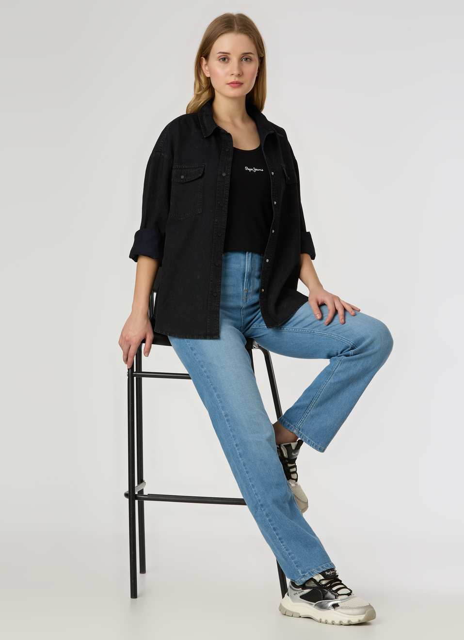 Women Light Blue High Rise Straight Fit Stretchable Jeans, , large image number 0