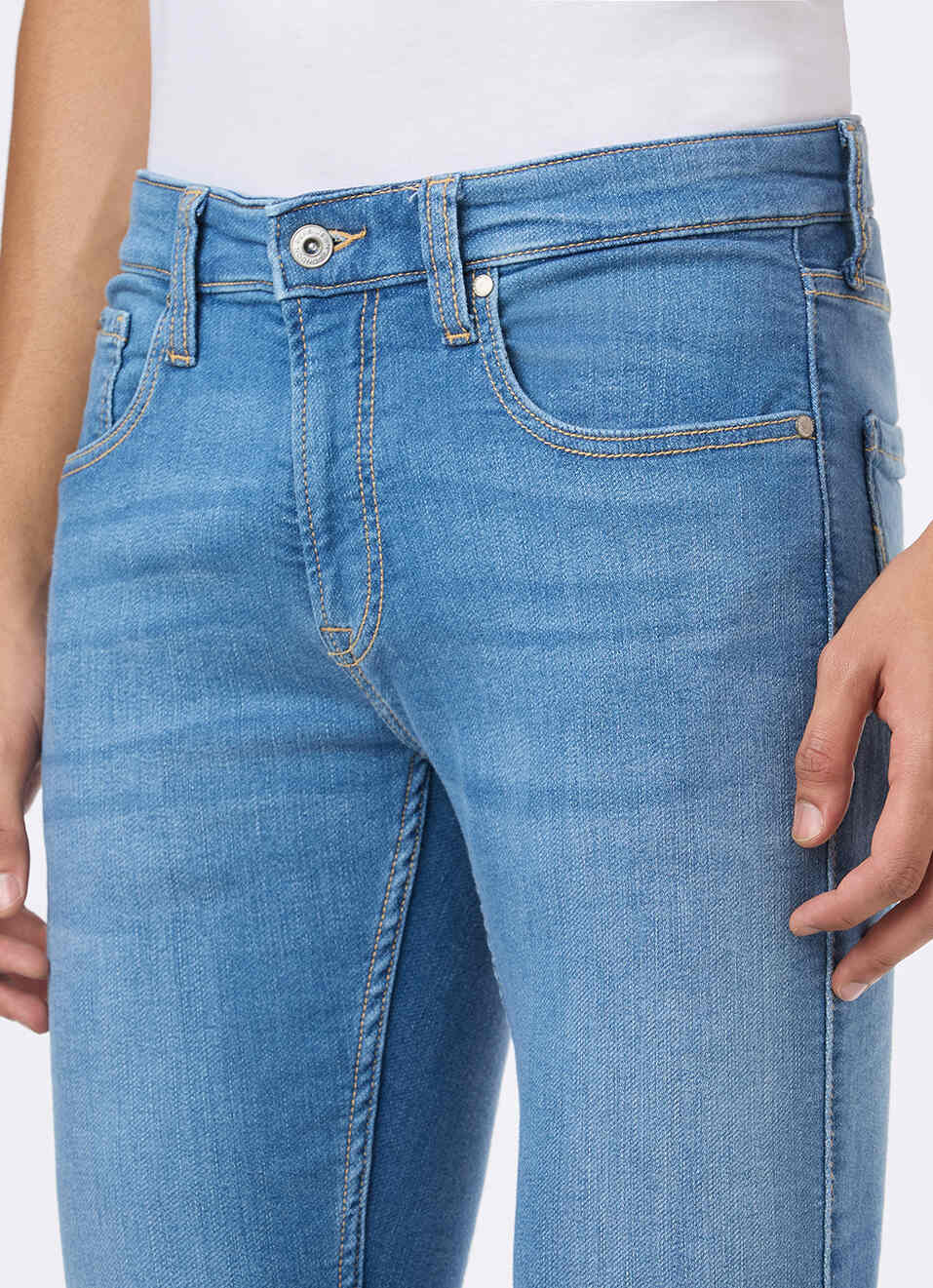 Men Blue Mid Rise Slim Fit Powerflex Jeans, , large image number 2