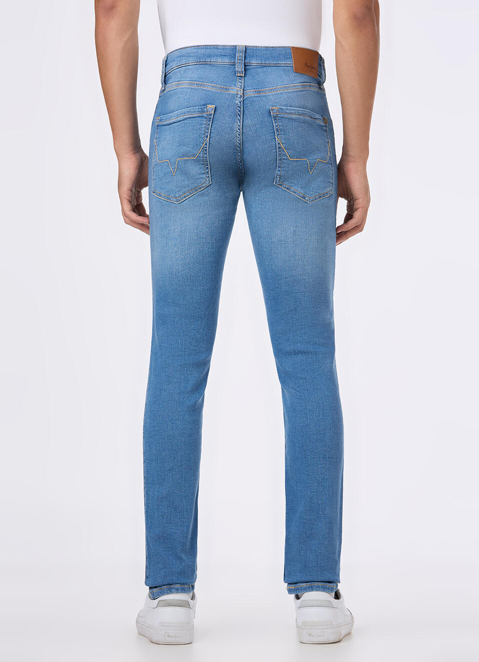 Men Blue Mid Rise Slim Fit Powerflex Jeans, , large image number 4