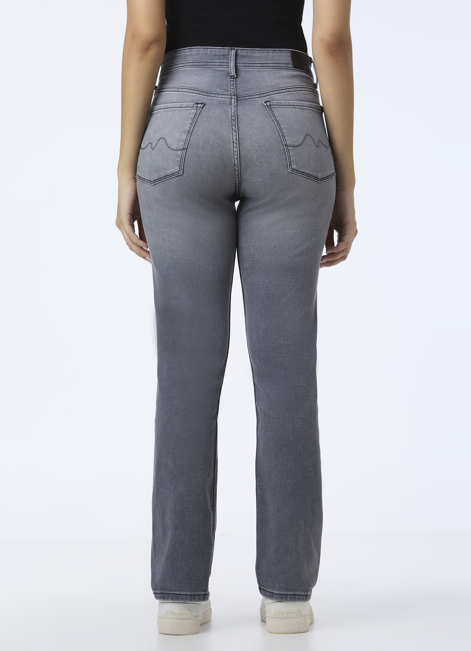 Women Grey High Rise Straight Fit Powerflex Jeans, , large image number 2