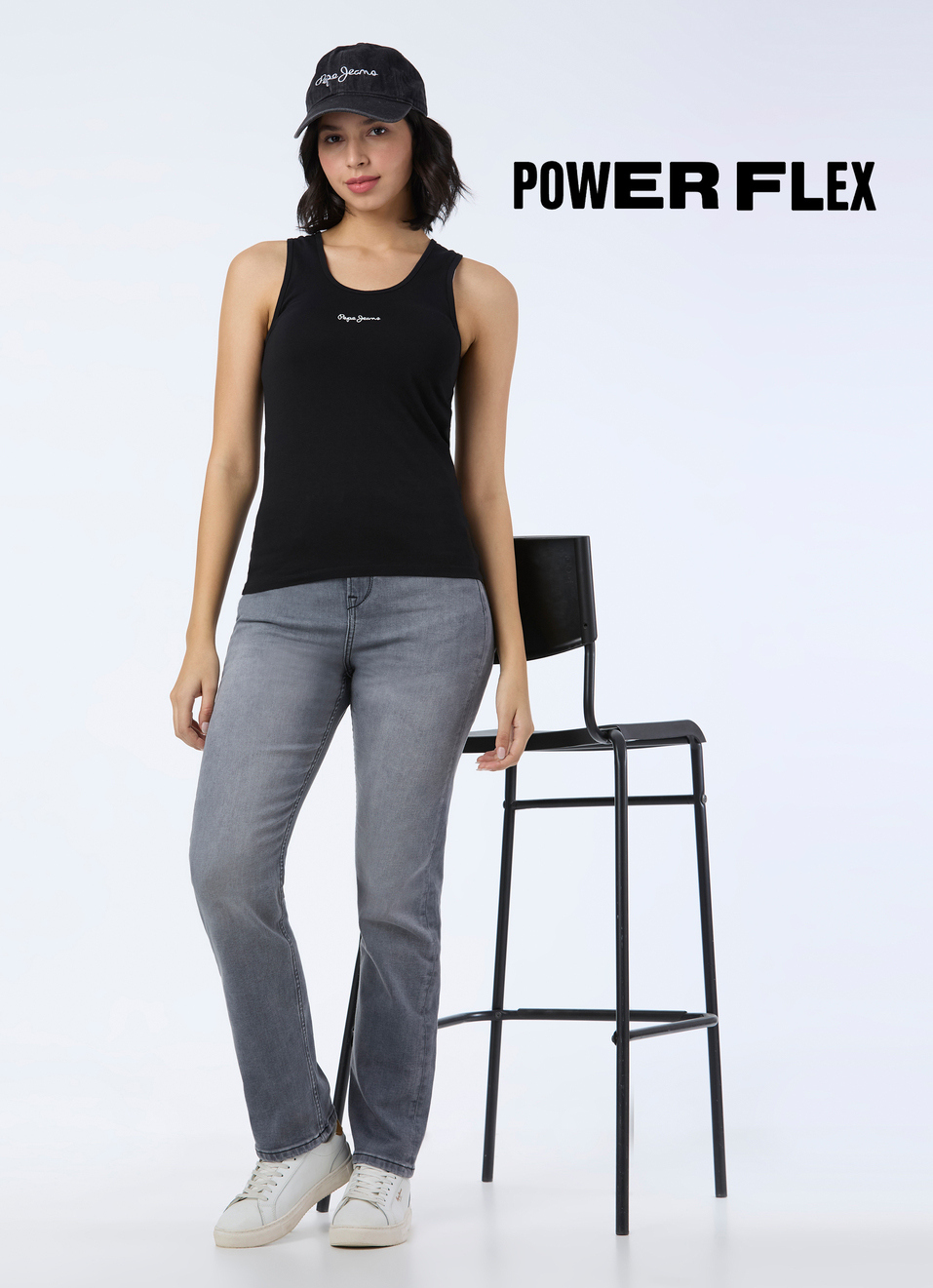 Women Grey High Rise Straight Fit Powerflex Jeans, , large image number 0