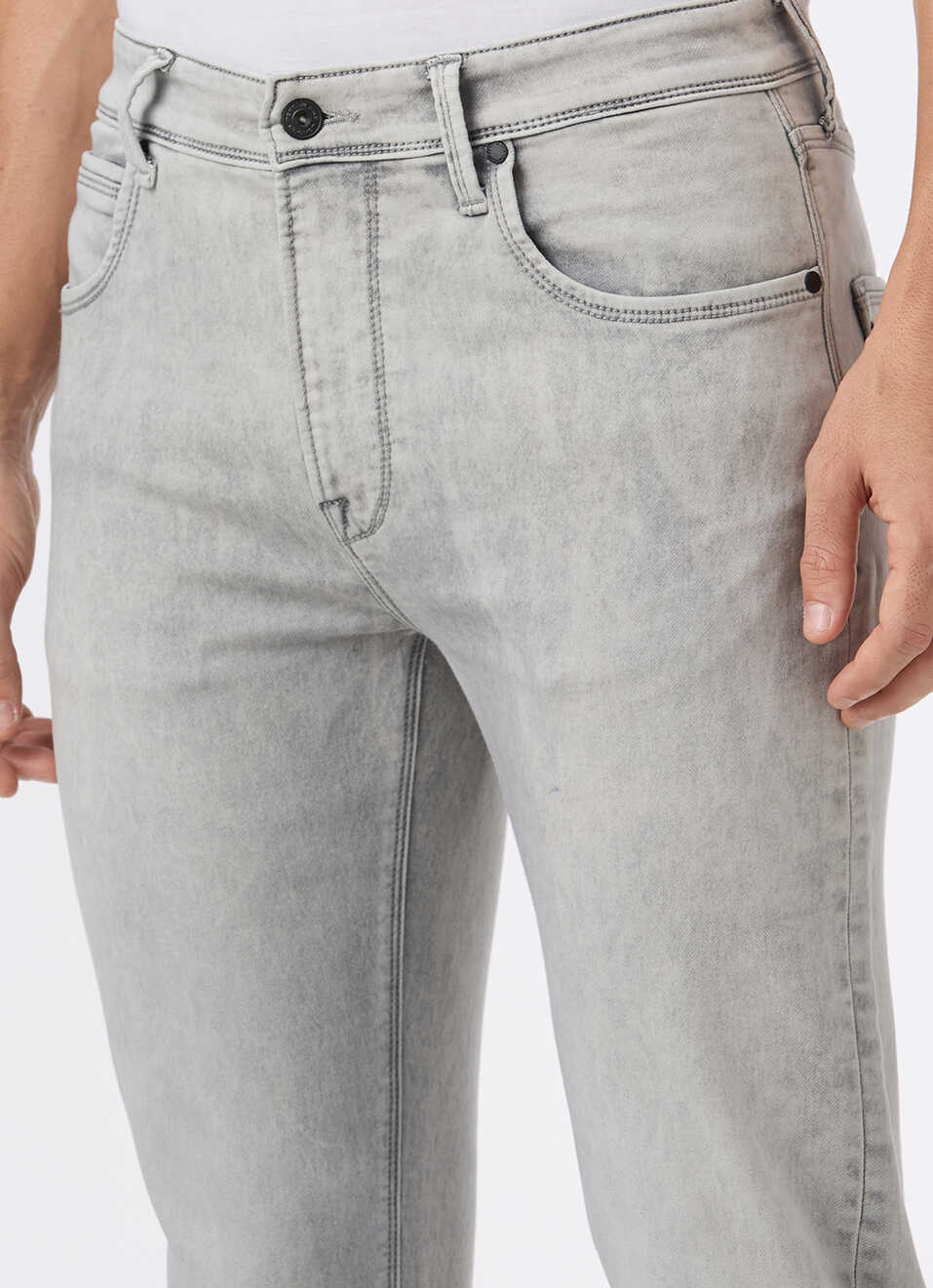 Men Grey Mid Rise Straight Fit Gymindigo Jeans, , large image number 4