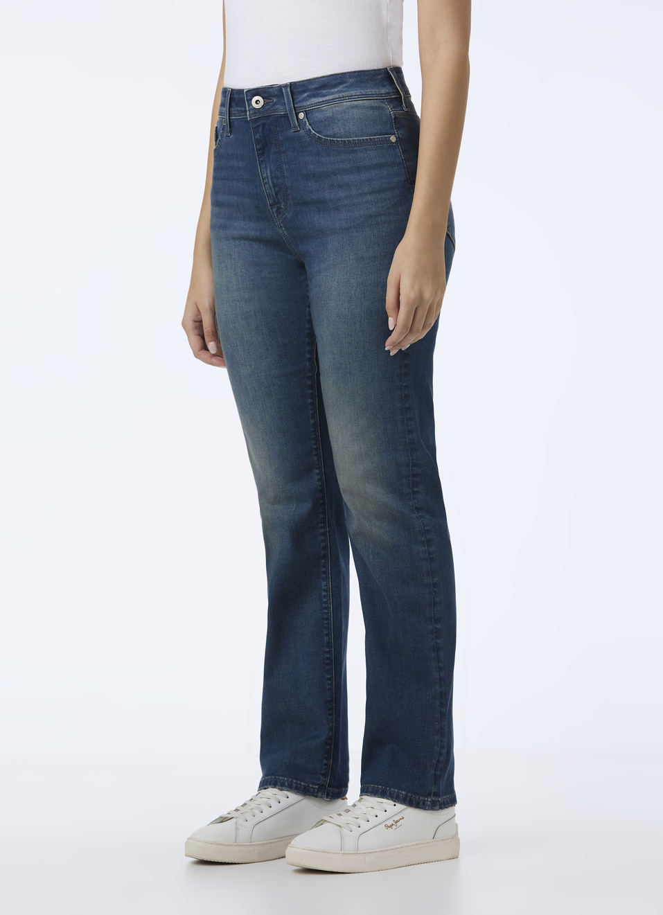 Women Blue High Rise Straight Fit Powerflex Jeans, , large image number 3