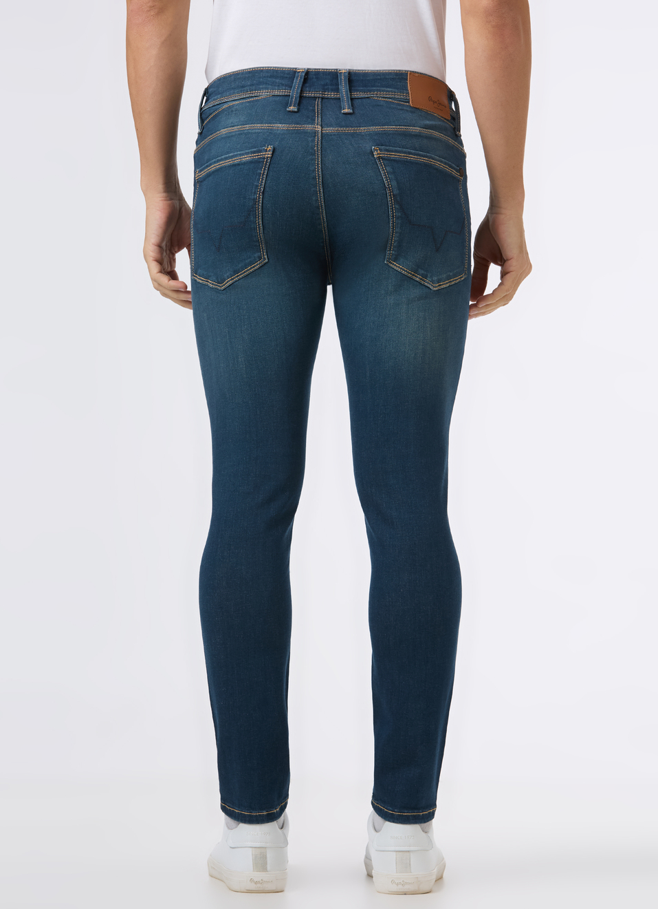 Men Blue Mid Rise Skinny Fit Powerflex Jeans, , large image number 2