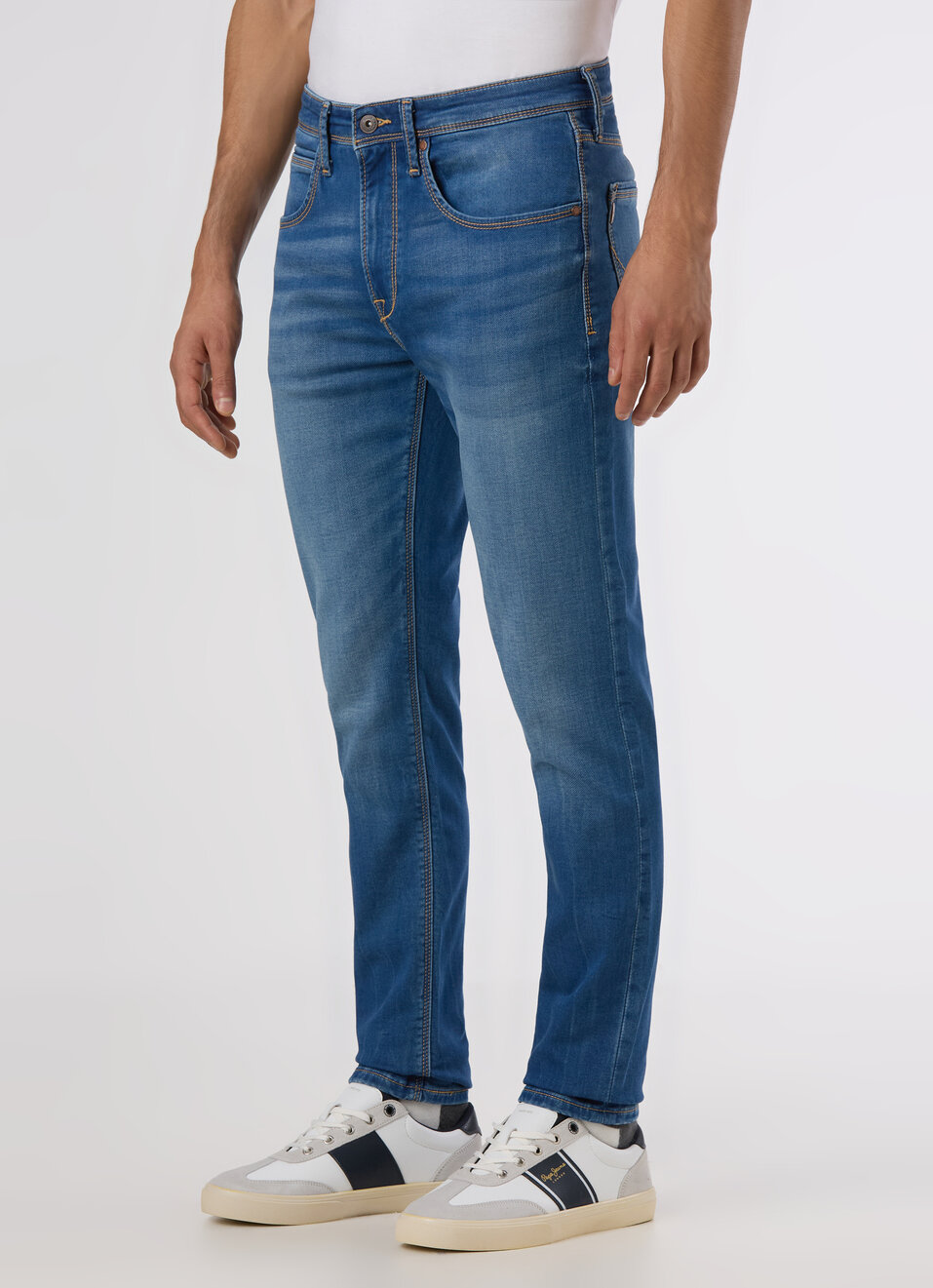 Men Blue Mid Rise Slim Fit Gymindigo Jeans, , large image number 3