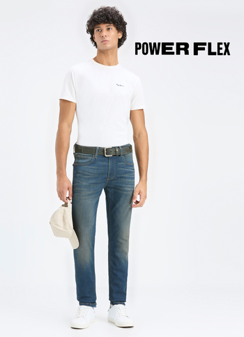 Men Blue Low Rise Slim Fit Tapered Powerflex Jeans