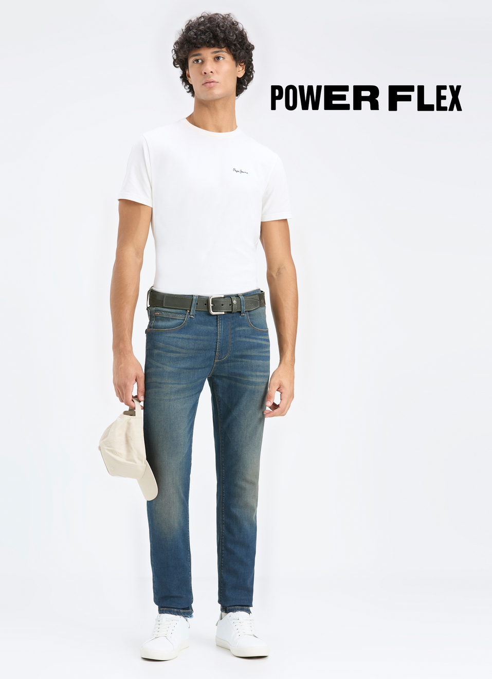 Men Blue Low Rise Slim Fit Tapered Powerflex Jeans, , large image number 0