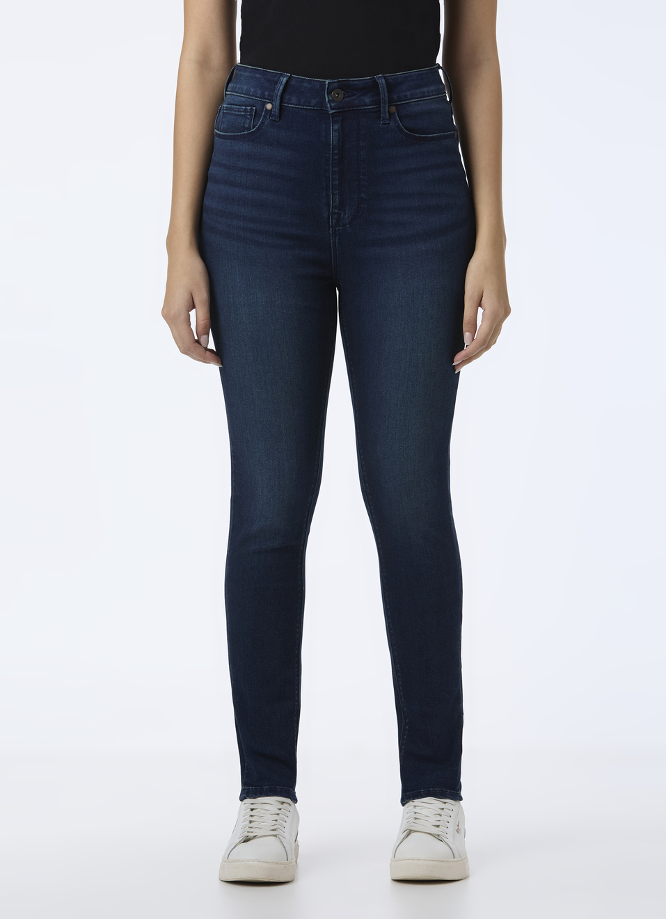 Women Dark Blue High Rise Skinny Fit Powerflex Jeans, , large image number 1