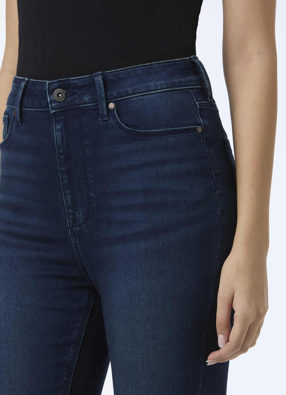 Women Dark Blue High Rise Skinny Fit Powerflex Jeans, , large image number 4