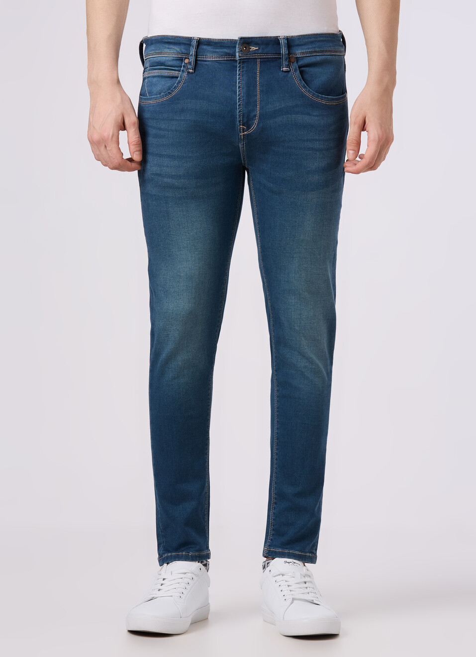 Men Blue Skinny Fit Ankle-length Gymindigo Jeans, , large image number 1