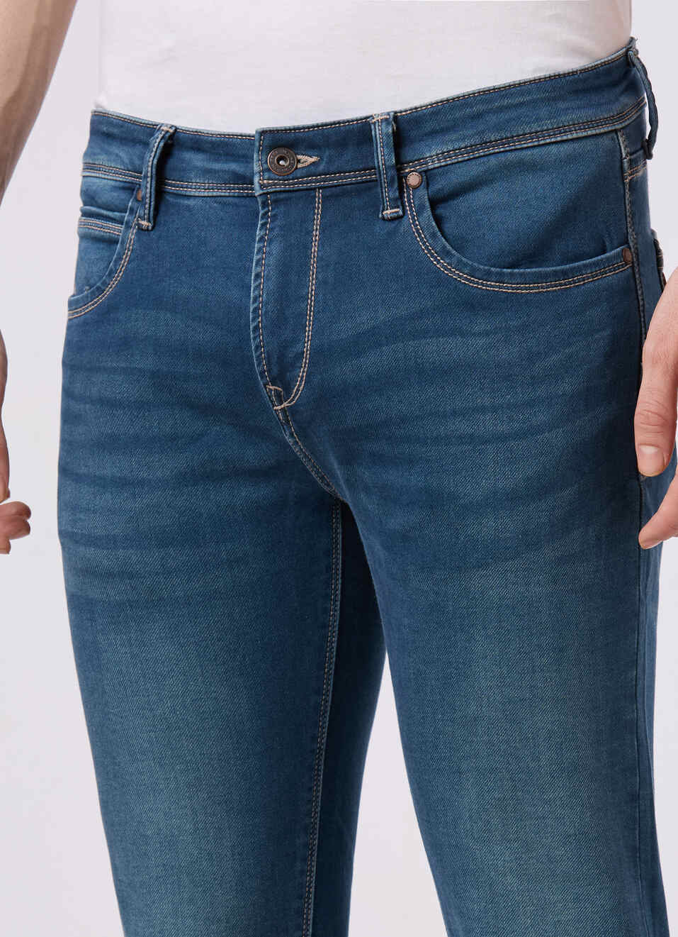 Men Blue Skinny Fit Ankle-length Gymindigo Jeans, , large image number 4