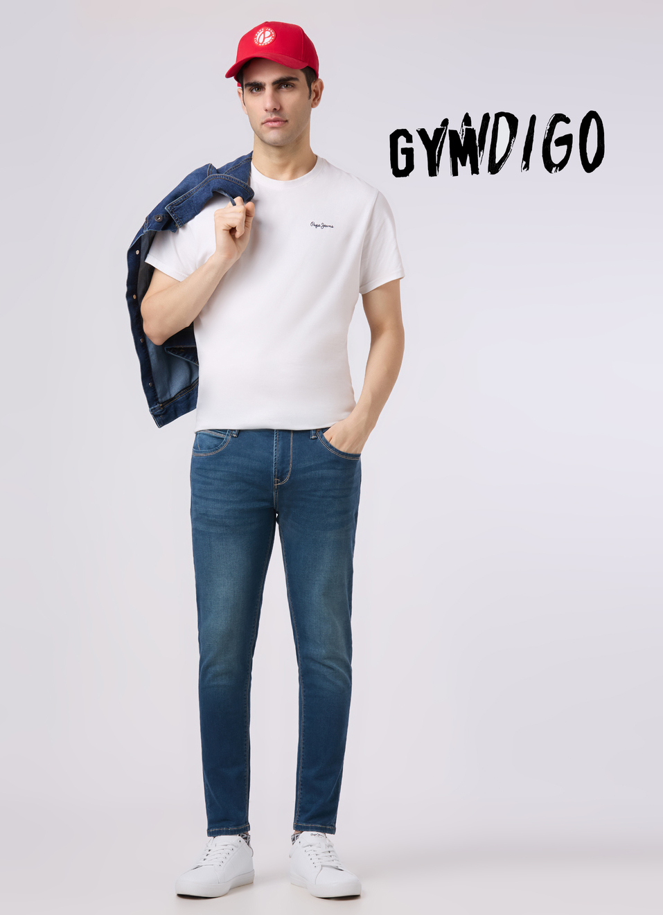 Men Blue Skinny Fit Ankle-length Gymindigo Jeans, , large image number 0