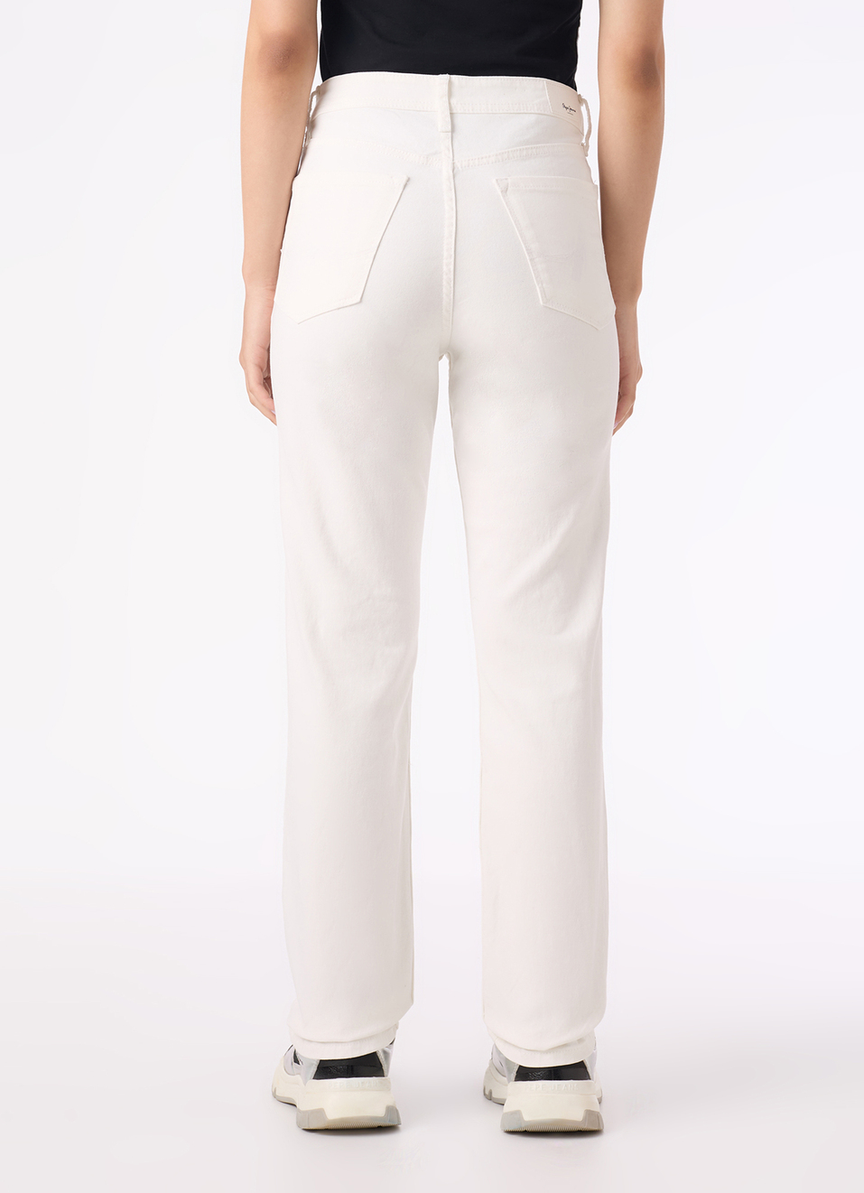 Women Off White High Rise Straight Fit Jeans, , large image number 2