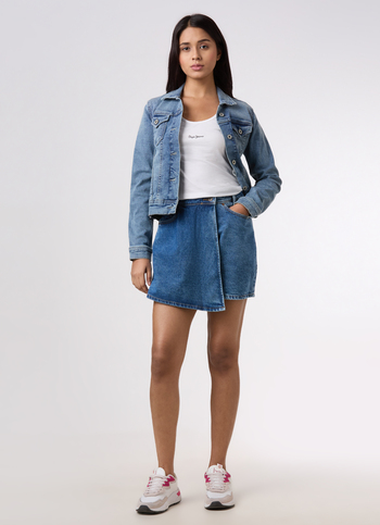 Women Blue High Rise Denim Skorts
