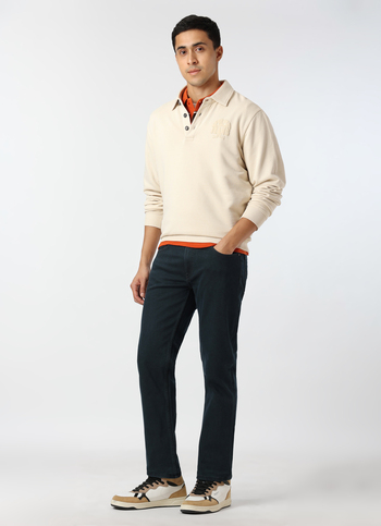 Men Dark Blue Mid Rise Straight Fit Stretchable Jeans