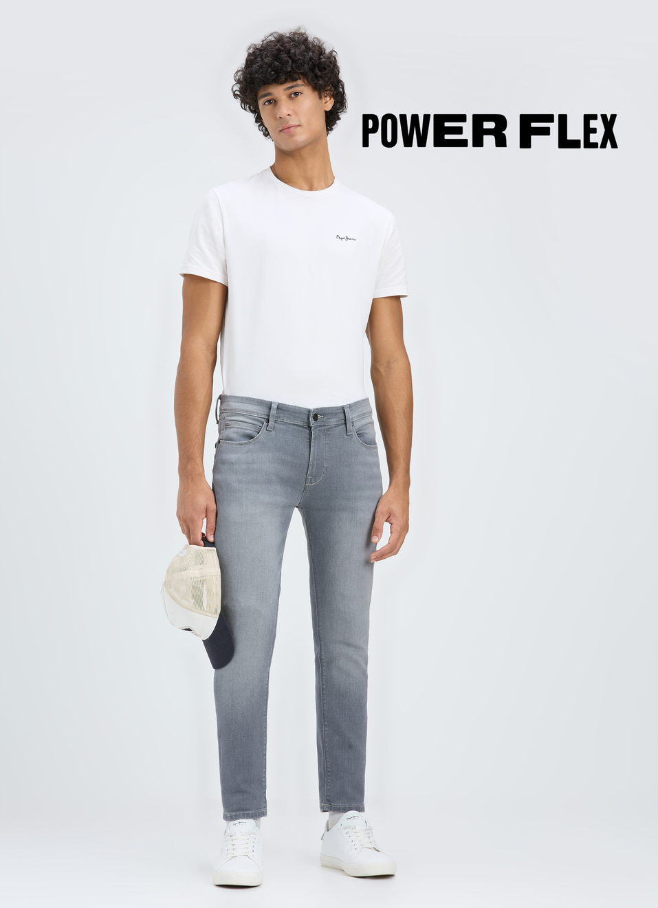 Men Grey Skinny Fit Ankle-length Powerflex Jeans, , large image number 0