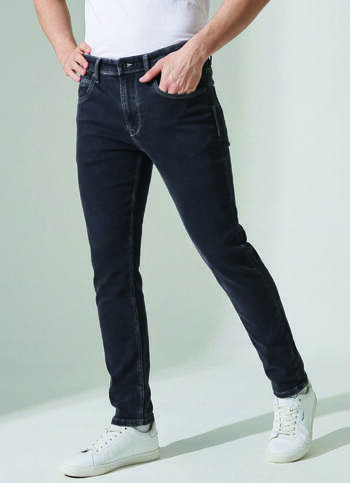 Men Black Mid Rise Slim Fit Gymindigo Jeans