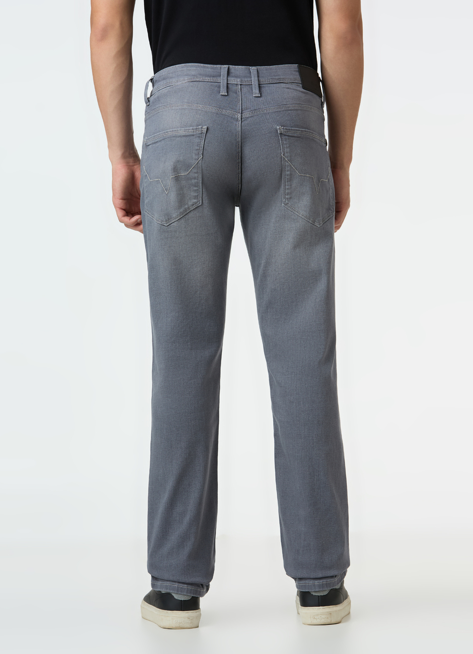 Men Grey Mid Rise Straight Fit Powerflex Jeans, , large image number 2