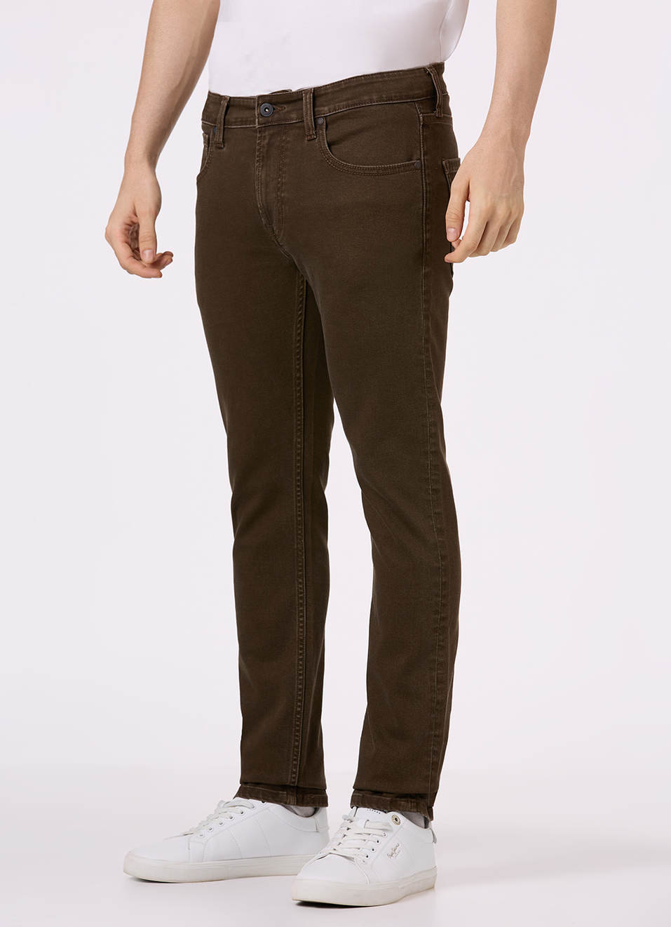 Men Brown Mid Rise Slim Fit Stretchable Jeans, , large image number 5