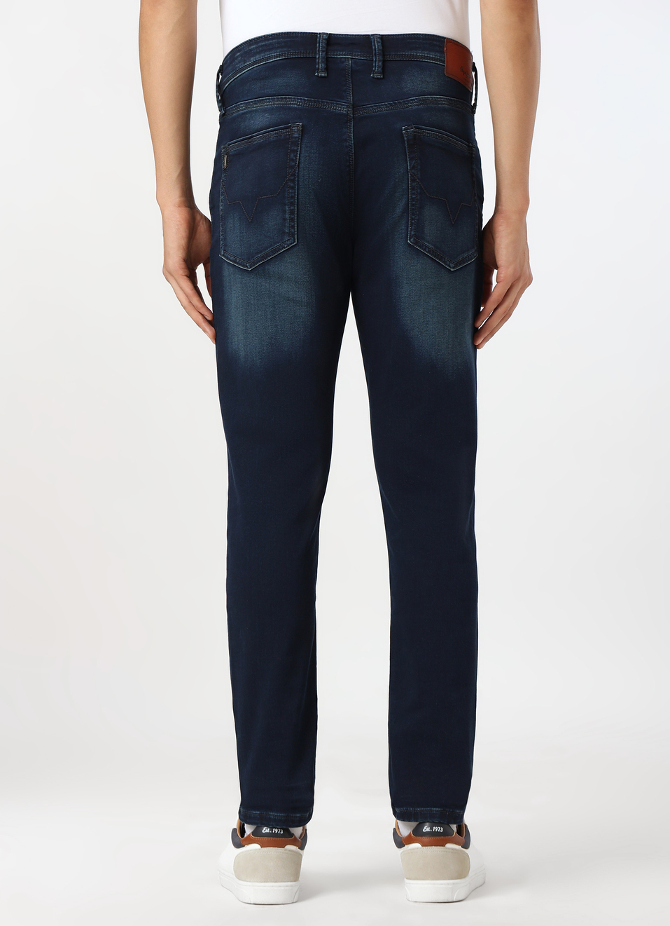 Men Dark Blue Mid Rise Slim Fit Gymindigo Jeans, , large image number 2