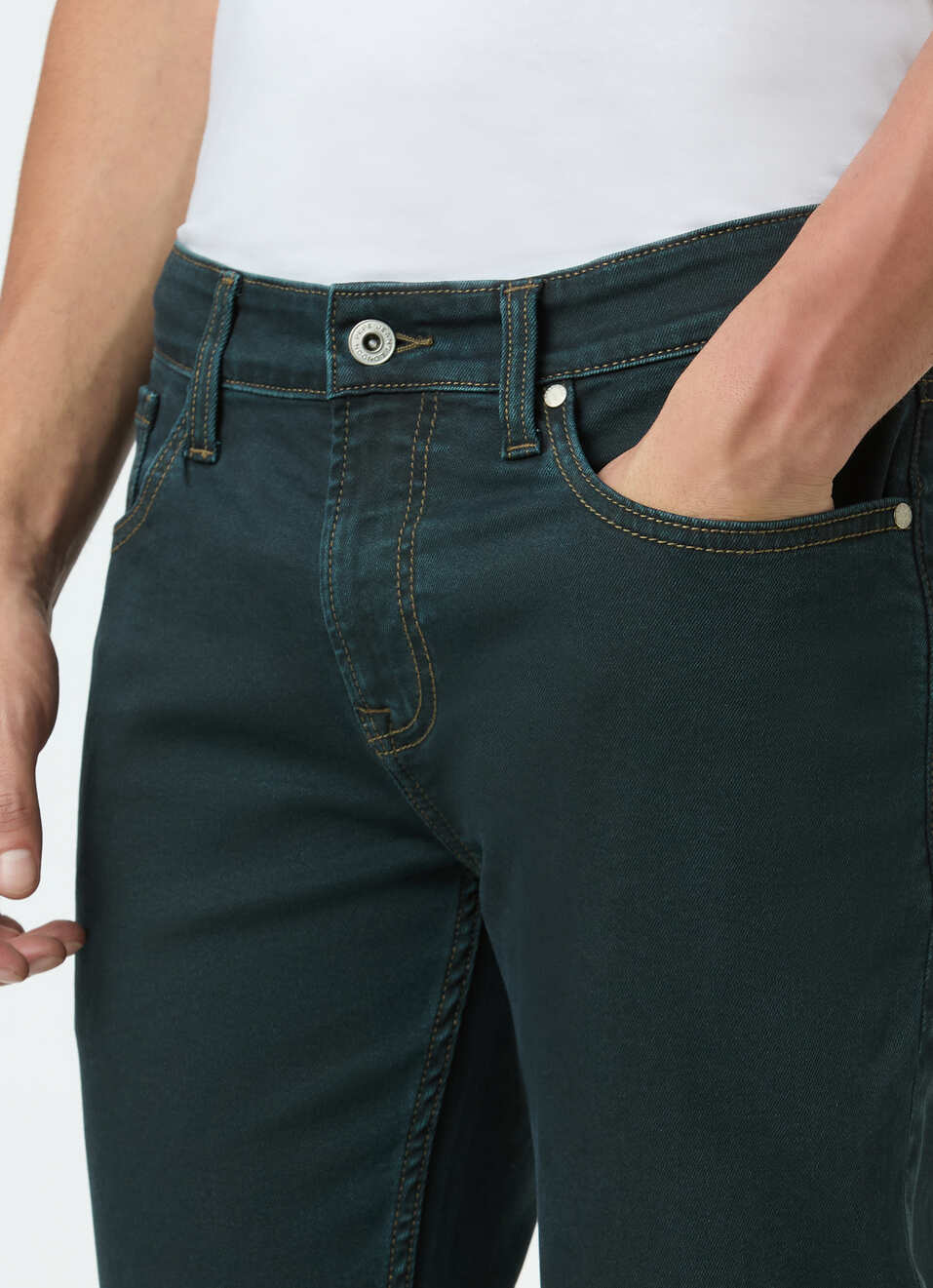 Men Blue Skinny Fit Ankle-length Jeans, , large image number 4