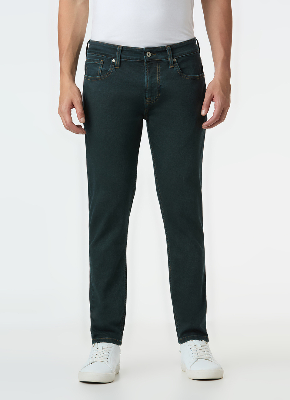 Men Blue Skinny Fit Ankle-length Jeans, , large image number 5