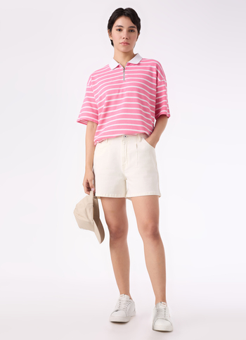Women Ecru High Rise Regular Fit Denim Short