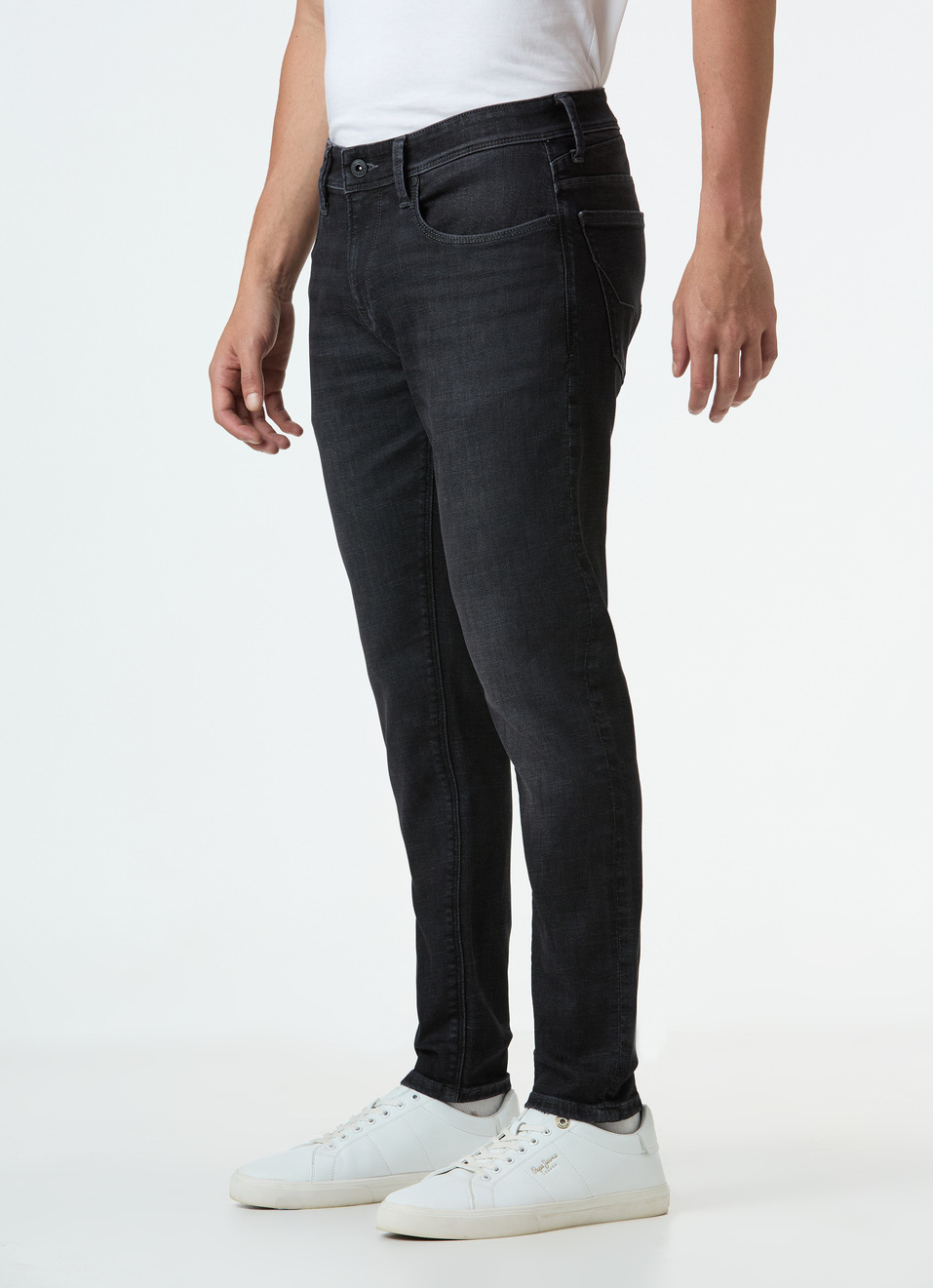 Men Black Skinny Fit Ankle-length Powerflex Jeans, , large image number 3