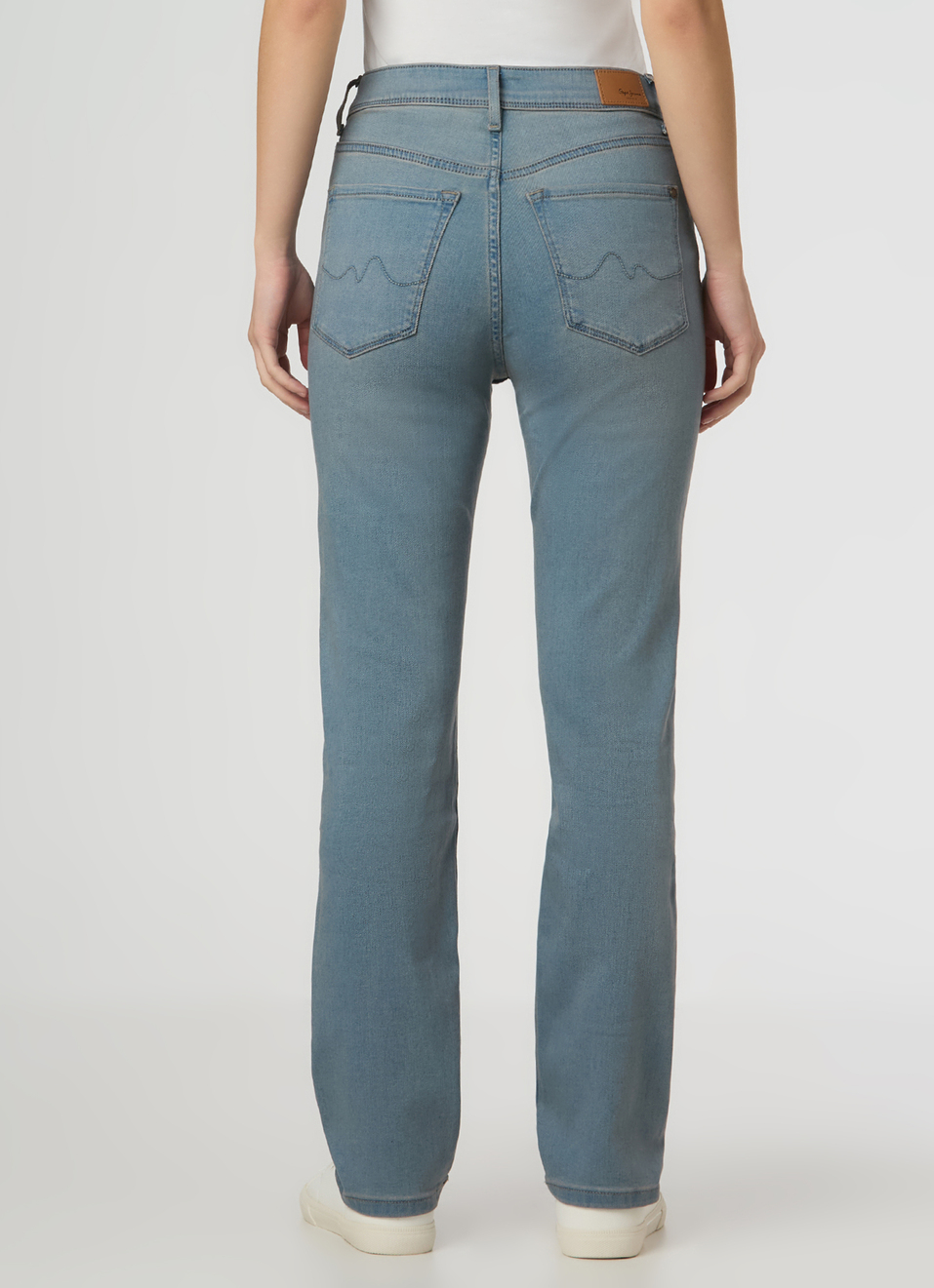 Women Light Blue High Rise Straight Fit Powerflex Jeans, , large image number 2