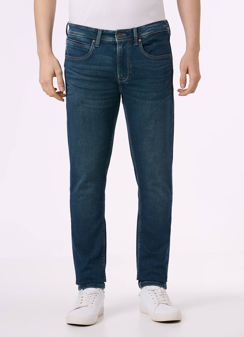 Men Green Mid Rise Slim Fit Gymindigo Jeans, , large image number 5