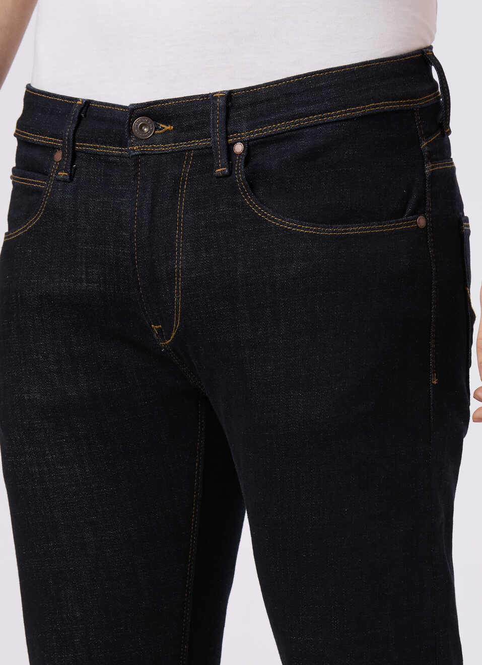 Men Raw Mid Rise Slim Fit Powerflex Jeans, , large image number 4