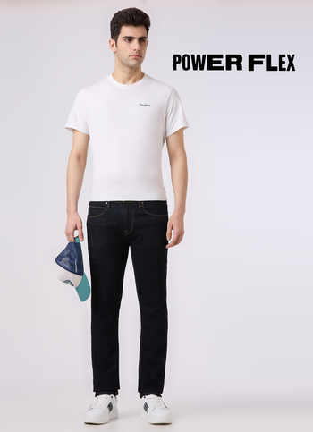 Men Raw Mid Rise Slim Fit Powerflex Jeans