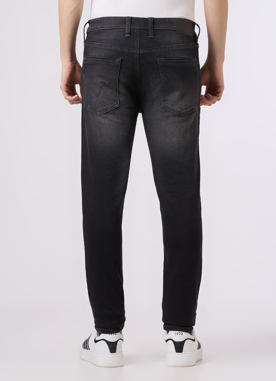 Men Black Mid Rise Slim Fit Gymindigo Jeans, , large image number 1