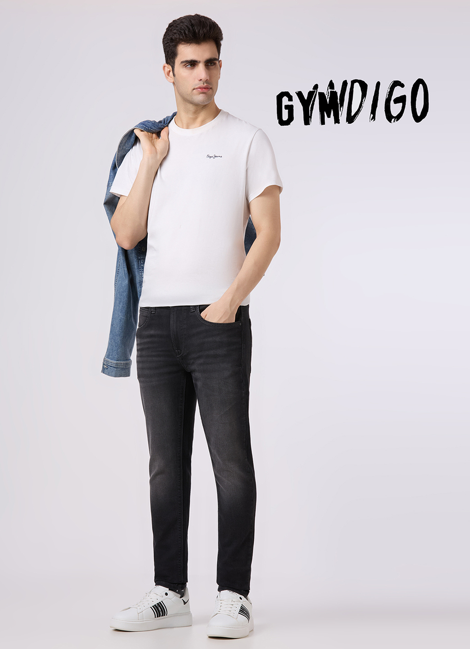 Men Black Mid Rise Slim Fit Gymindigo Jeans, , large image number 3