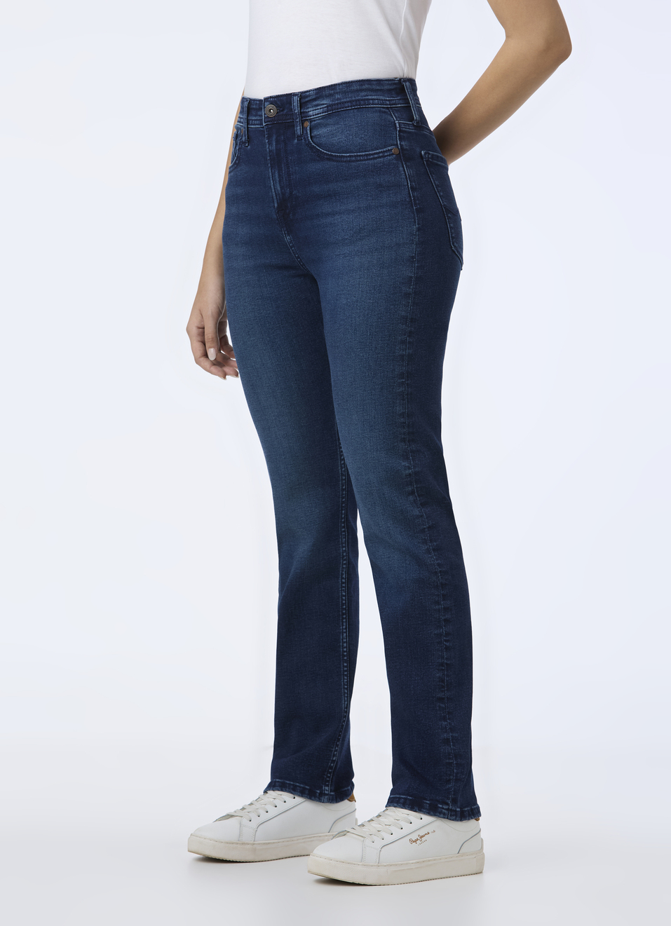Women Blue High Rise Straight Fit Powerflex Jeans, , large image number 3